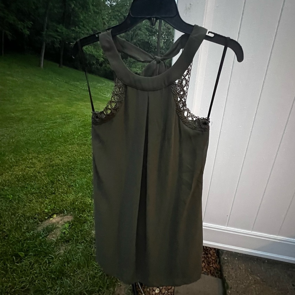 IZ Byer Junior’s Army Green Rayon Dress Mini Sz S